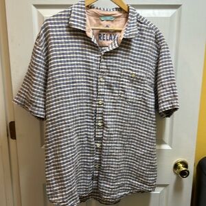 Tommy Bahama blue/orange linen. XXL